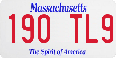 MA license plate 190TL9