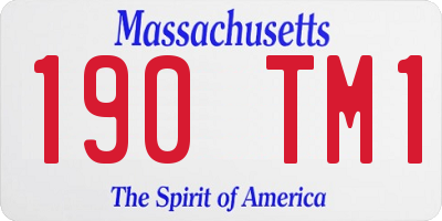 MA license plate 190TM1