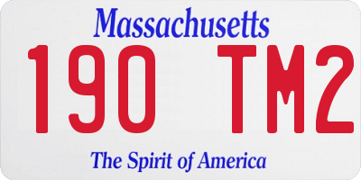 MA license plate 190TM2
