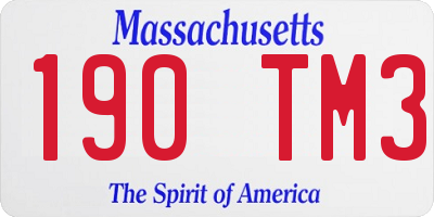 MA license plate 190TM3