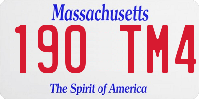 MA license plate 190TM4
