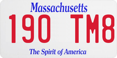 MA license plate 190TM8