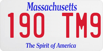 MA license plate 190TM9