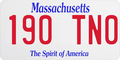 MA license plate 190TN0
