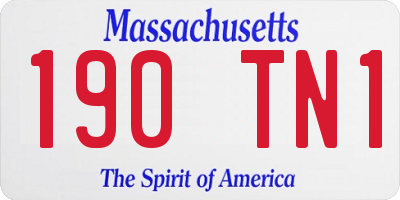 MA license plate 190TN1