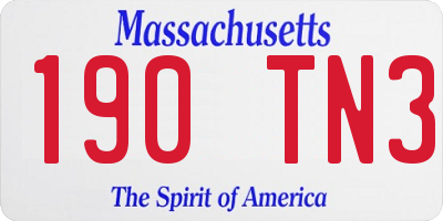 MA license plate 190TN3