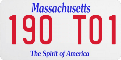 MA license plate 190TO1