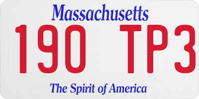 MA license plate 190TP3