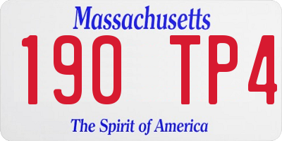 MA license plate 190TP4