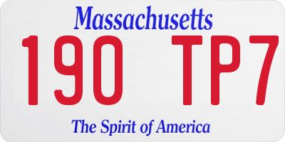 MA license plate 190TP7