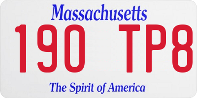 MA license plate 190TP8