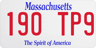 MA license plate 190TP9