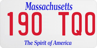 MA license plate 190TQ0