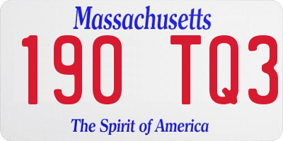 MA license plate 190TQ3