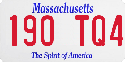 MA license plate 190TQ4