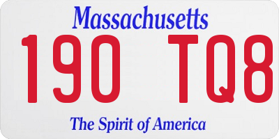 MA license plate 190TQ8