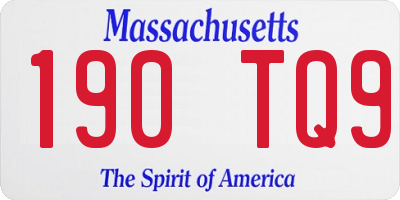 MA license plate 190TQ9