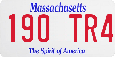 MA license plate 190TR4