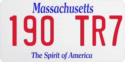 MA license plate 190TR7