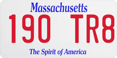 MA license plate 190TR8