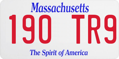 MA license plate 190TR9