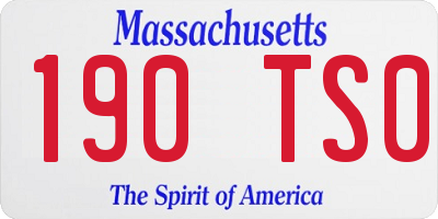 MA license plate 190TS0
