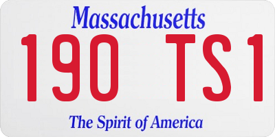 MA license plate 190TS1