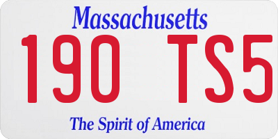 MA license plate 190TS5