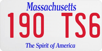 MA license plate 190TS6
