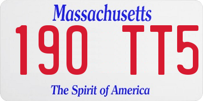 MA license plate 190TT5