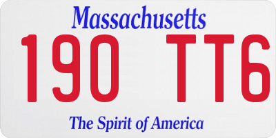 MA license plate 190TT6