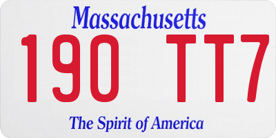 MA license plate 190TT7