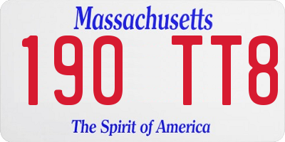 MA license plate 190TT8
