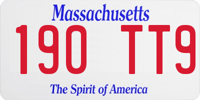 MA license plate 190TT9
