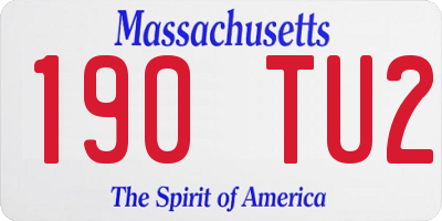 MA license plate 190TU2
