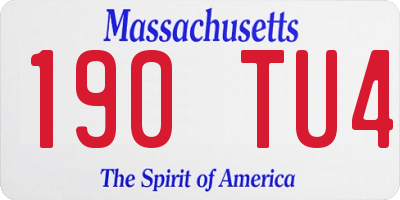 MA license plate 190TU4