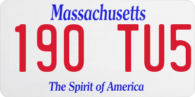 MA license plate 190TU5