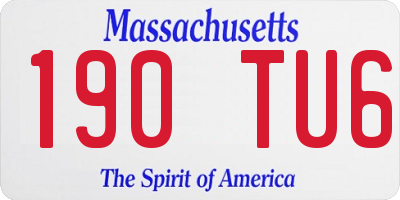 MA license plate 190TU6