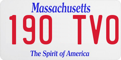 MA license plate 190TV0