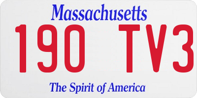 MA license plate 190TV3