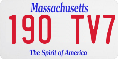 MA license plate 190TV7
