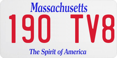 MA license plate 190TV8