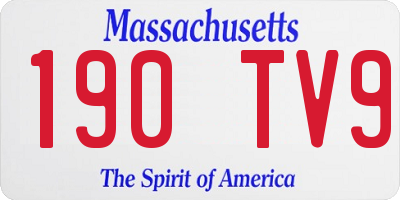 MA license plate 190TV9