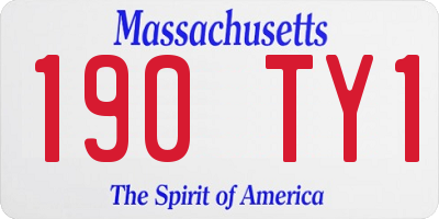MA license plate 190TY1