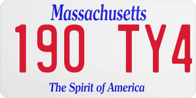 MA license plate 190TY4