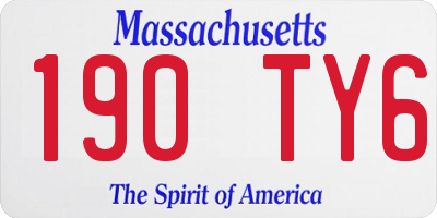 MA license plate 190TY6