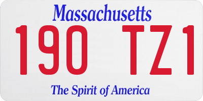 MA license plate 190TZ1