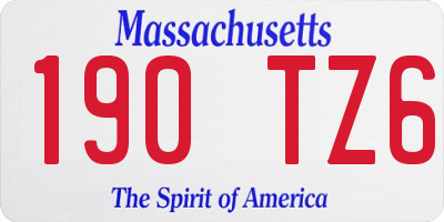 MA license plate 190TZ6