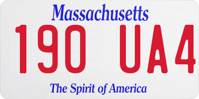 MA license plate 190UA4
