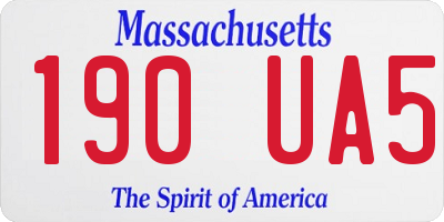 MA license plate 190UA5